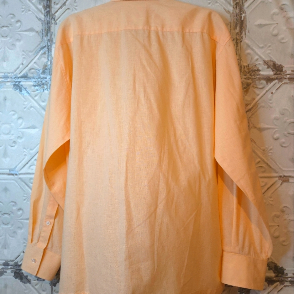 Bahamas Manchester Men's Authentic Guayabera Salmon Long Sleeve Shirt - Size L - Picture 8 of 16